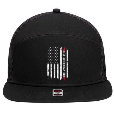 Best Father In Law Ever Us American Vintage Flag 7 Panel Mesh Trucker Snapback Hat