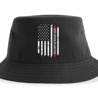 Best Father In Law Ever Us American Vintage Flag Sustainable Bucket Hat