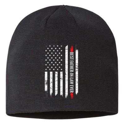 Best Father In Law Ever Us American Vintage Flag Sustainable Beanie