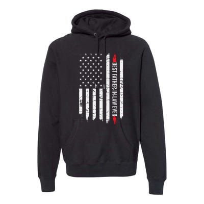 Best Father In Law Ever Us American Vintage Flag Premium Hoodie