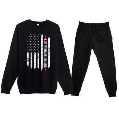 Best Father In Law Ever Us American Vintage Flag Premium Crewneck Sweatsuit Set