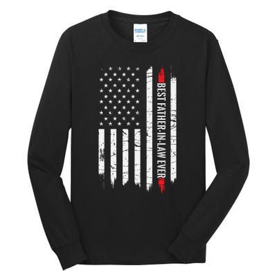 Best Father In Law Ever Us American Vintage Flag Tall Long Sleeve T-Shirt