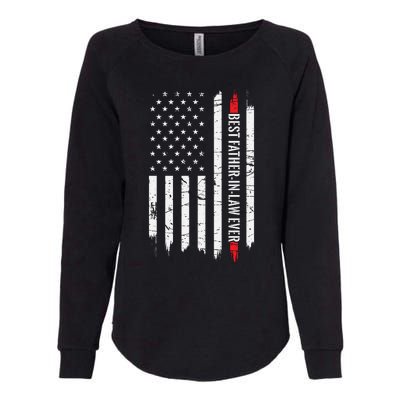 Best Father In Law Ever Us American Vintage Flag Womens California Wash Sweatshirt