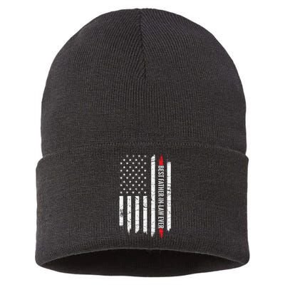 Best Father In Law Ever Us American Vintage Flag Sustainable Knit Beanie