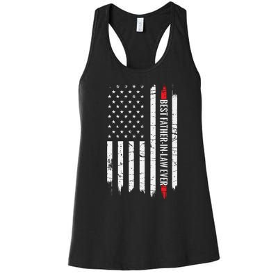 Best Father In Law Ever Us American Vintage Flag Women's Racerback Tank