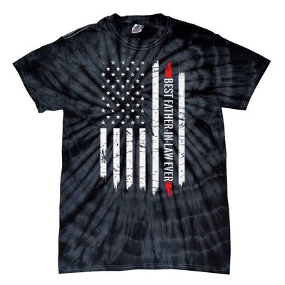 Best Father In Law Ever Us American Vintage Flag Tie-Dye T-Shirt