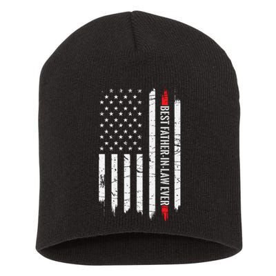 Best Father In Law Ever Us American Vintage Flag Short Acrylic Beanie