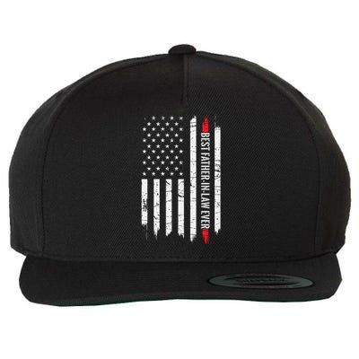 Best Father In Law Ever Us American Vintage Flag Wool Snapback Cap