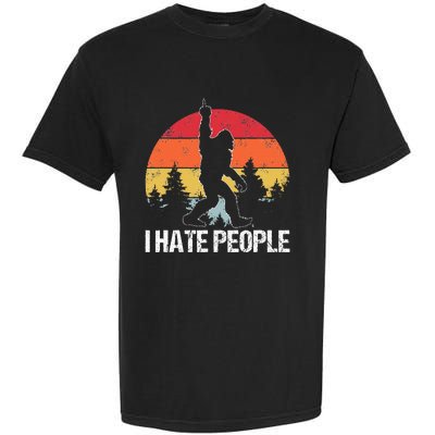 Big Foot I Hate People Middle Finger Sasquatch Garment-Dyed Heavyweight T-Shirt