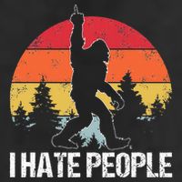 Big Foot I Hate People Middle Finger Sasquatch 7 Panel Mesh Trucker Snapback Hat