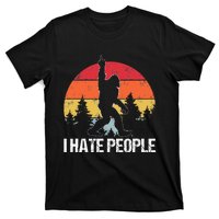 Big Foot I Hate People Middle Finger Sasquatch T-Shirt