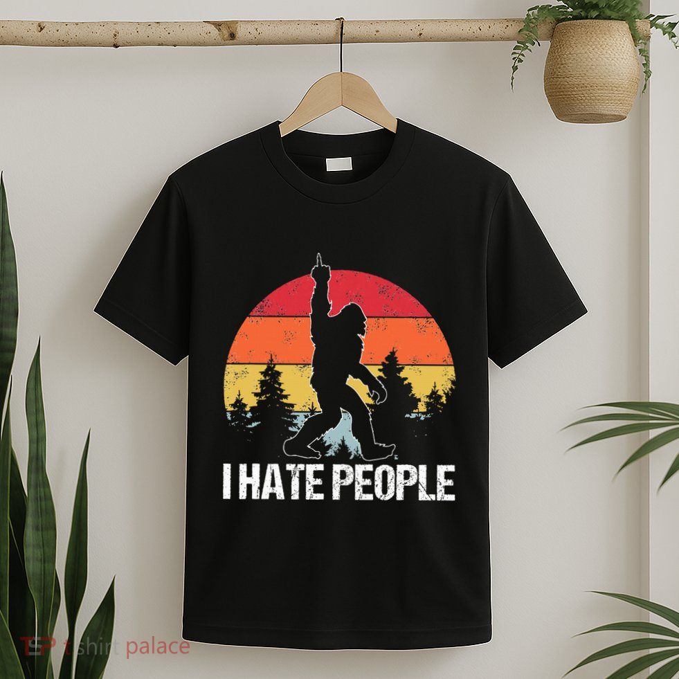 Big Foot I Hate People Middle Finger Sasquatch T-Shirt
