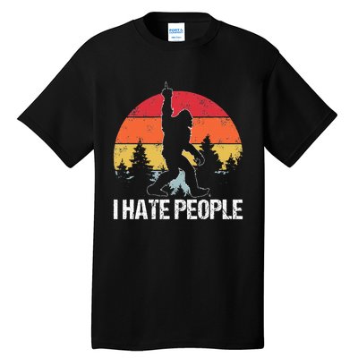 Big Foot I Hate People Middle Finger Sasquatch Tall T-Shirt