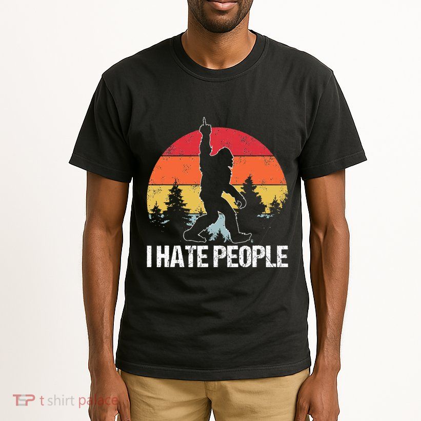 Big Foot I Hate People Middle Finger Sasquatch Tall T-Shirt