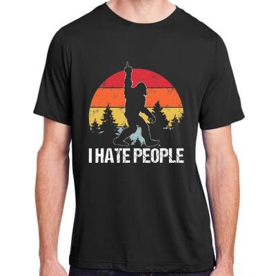 Big Foot I Hate People Middle Finger Sasquatch Adult ChromaSoft Performance T-Shirt