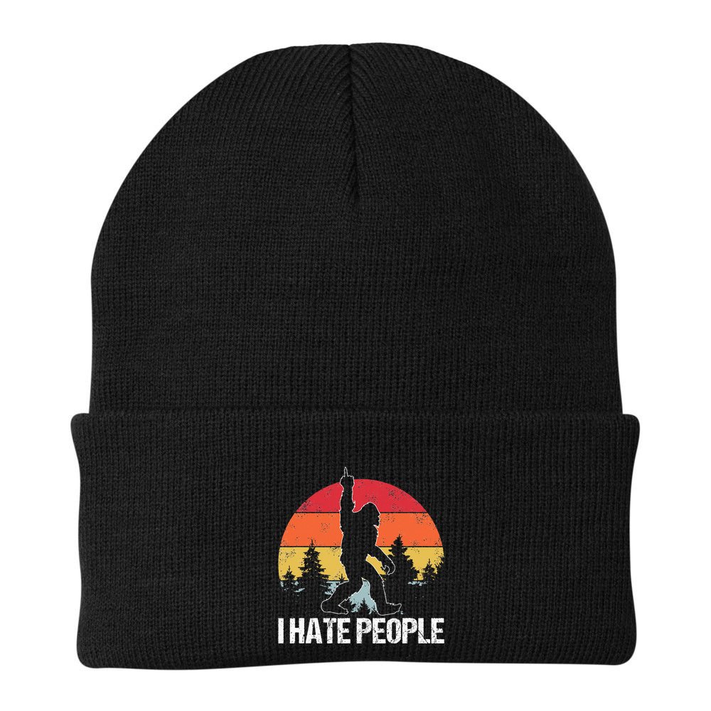 Big Foot I Hate People Middle Finger Sasquatch Beanie