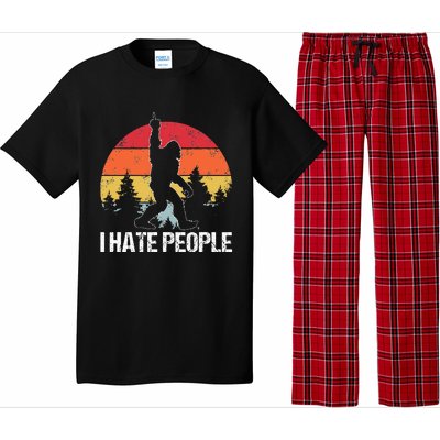 Big Foot I Hate People Middle Finger Sasquatch Pajama Set