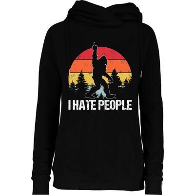 Big Foot I Hate People Middle Finger Sasquatch Womens Funnel Neck Pullover Hood