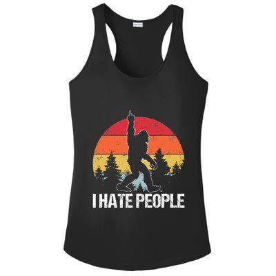 Big Foot I Hate People Middle Finger Sasquatch Ladies PosiCharge Competitor Racerback Tank