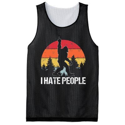 Big Foot I Hate People Middle Finger Sasquatch Mesh Reversible Basketball Jersey Tank