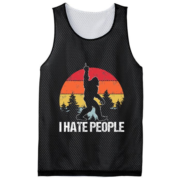 Big Foot I Hate People Middle Finger Sasquatch Mesh Reversible Basketball Jersey Tank