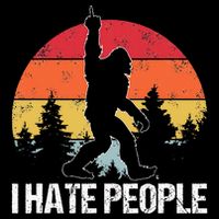Big Foot I Hate People Middle Finger Sasquatch Mesh Reversible Basketball Jersey Tank