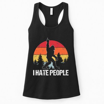 Big Foot I Hate People Middle Finger Sasquatch Womens Tank Top