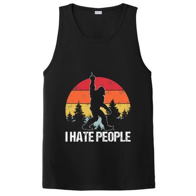 Big Foot I Hate People Middle Finger Sasquatch PosiCharge Competitor Tank