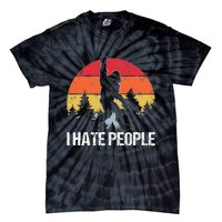 Big Foot I Hate People Middle Finger Sasquatch Tie-Dye T-Shirt