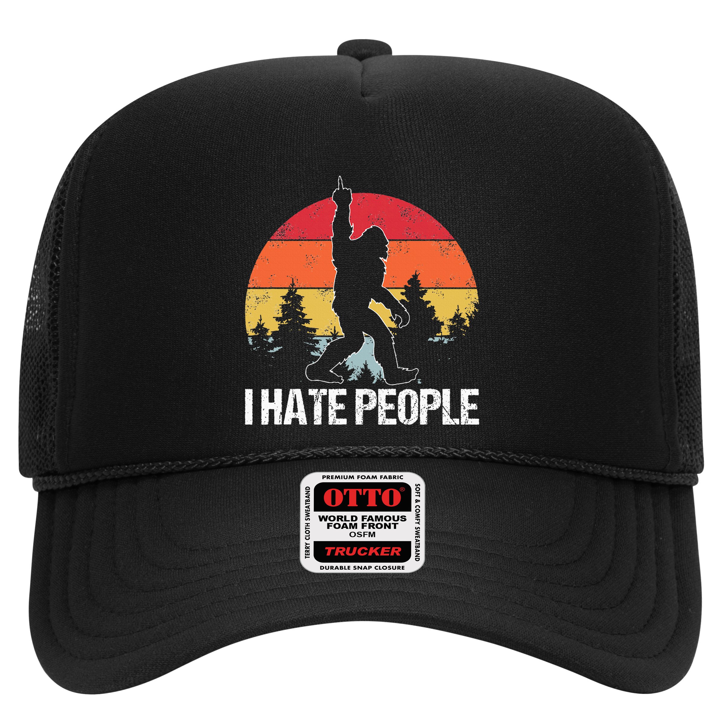 Big Foot I Hate People Middle Finger Sasquatch Hat