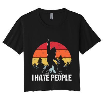 Big Foot I Hate People Middle Finger Sasquatch Crop Top