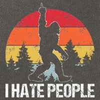 Big Foot I Hate People Middle Finger Sasquatch Cotton Canvas Backpack