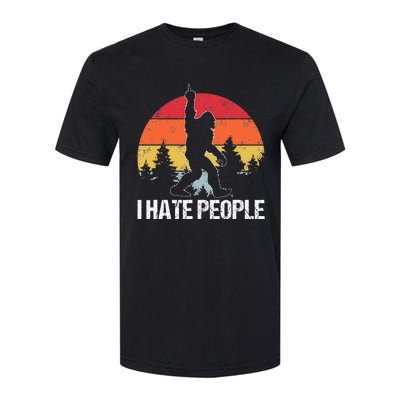 Big Foot I Hate People Middle Finger Sasquatch Softstyle CVC T-Shirt