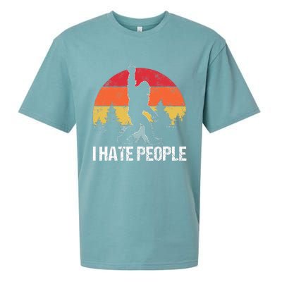 Big Foot I Hate People Middle Finger Sasquatch Sueded Cloud Jersey T-Shirt