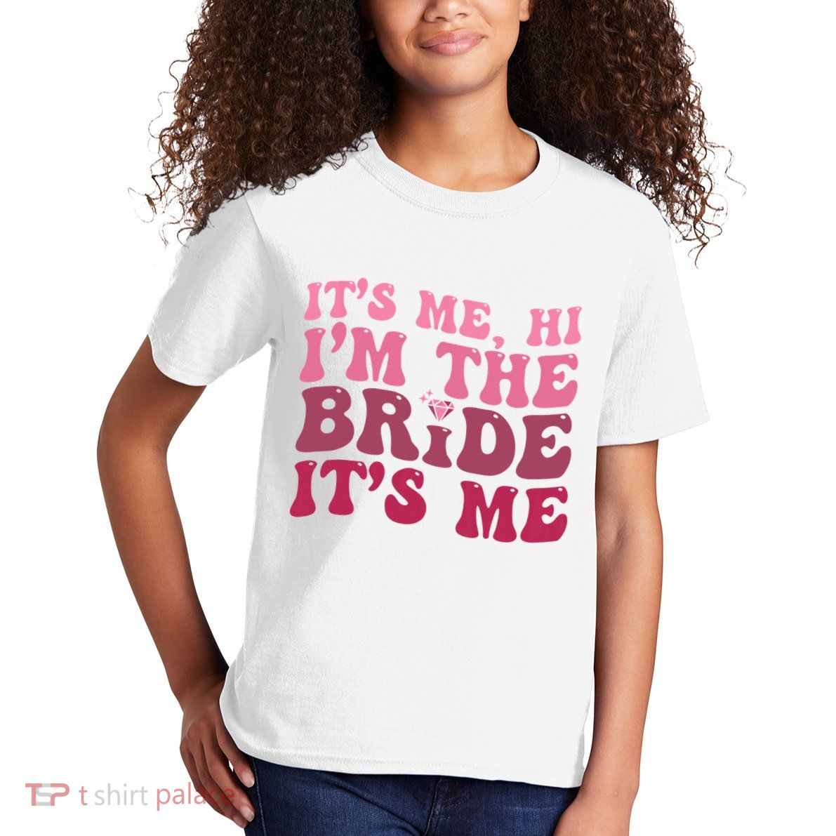  Bride Funny Its Me Hi I'm The Bride Its Me Kids T-Shirt