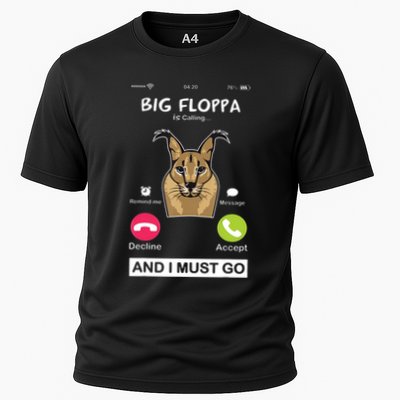 Big Floppa Is Calling Caracal Big Cat Floopa Memes Performance Shirt