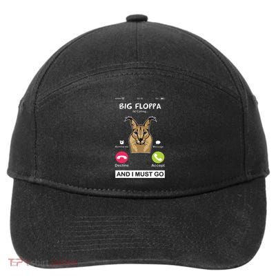 Big Floppa Is Calling Caracal Big Cat Floopa Memes 7-Panel Snapback Hat