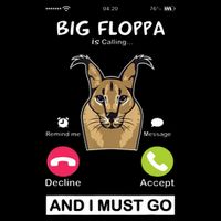 Big Floppa Is Calling Caracal Big Cat Floopa Memes Drawstring Bag