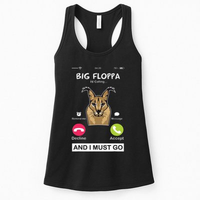 Big Floppa Is Calling Caracal Big Cat Floopa Memes Womens Tank Top
