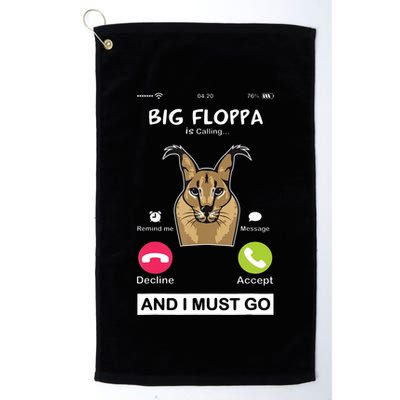 Big Floppa Is Calling Caracal Big Cat Floopa Memes Golf Towel