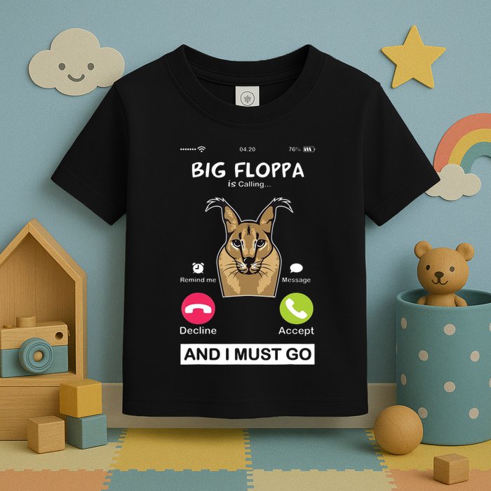 Big Floppa Is Calling Caracal Big Cat Floopa Memes Toddler T-Shirt