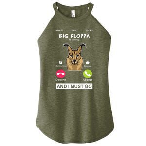 Big Floppa Is Calling Caracal Big Cat Floopa Memes Women’s Perfect Tri Rocker Tank