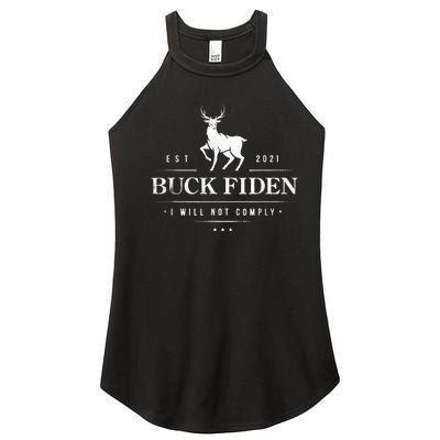 Buck Fiden I Will Not Comply Deer Women's Perfect Tri Rocker Tank