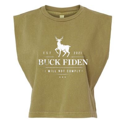 Buck Fiden I Will Not Comply Deer Garment-Dyed Women's Muscle Tee