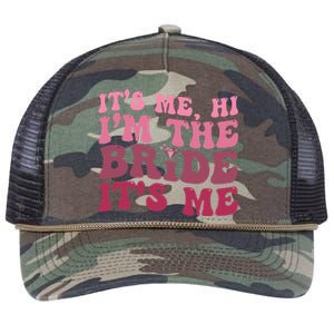 Bride Funny Its Me Hi I'm The Bride Its Me Retro Rope Trucker Hat Cap