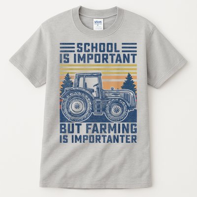 But Farming Is Importanter Farmer Tractor Funny Farm Boys Tall T-Shirt