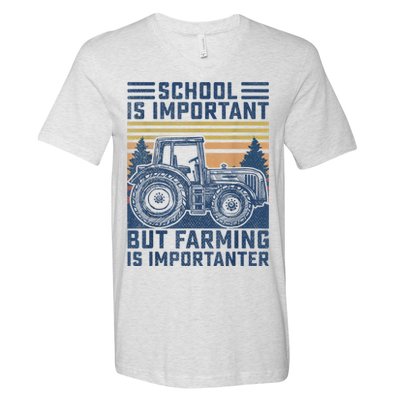 But Farming Is Importanter Farmer Tractor Funny Farm Boys V-Neck T-Shirt