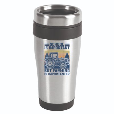 But Farming Is Importanter Farmer Tractor Funny Farm Boys 16oz Travel Tumbler
