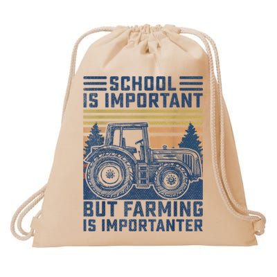 But Farming Is Importanter Farmer Tractor Funny Farm Boys Drawstring Bag