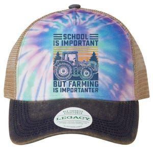 But Farming Is Importanter Farmer Tractor Funny Farm Boys Legacy Tie Dye Trucker Hat